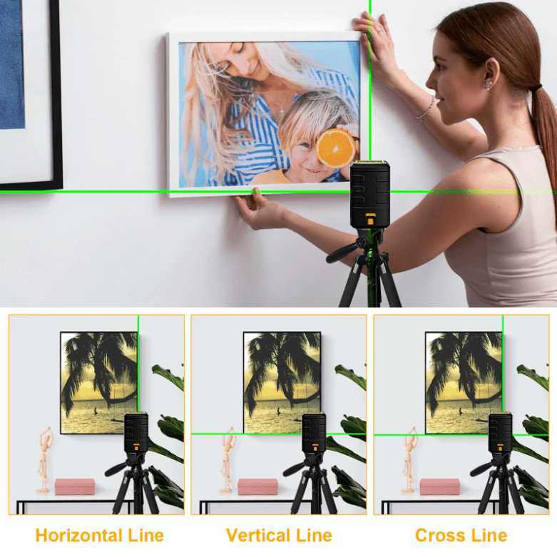 写真を吊るすためのレーザーレベルの使用方法に関するステップバイステップガイド