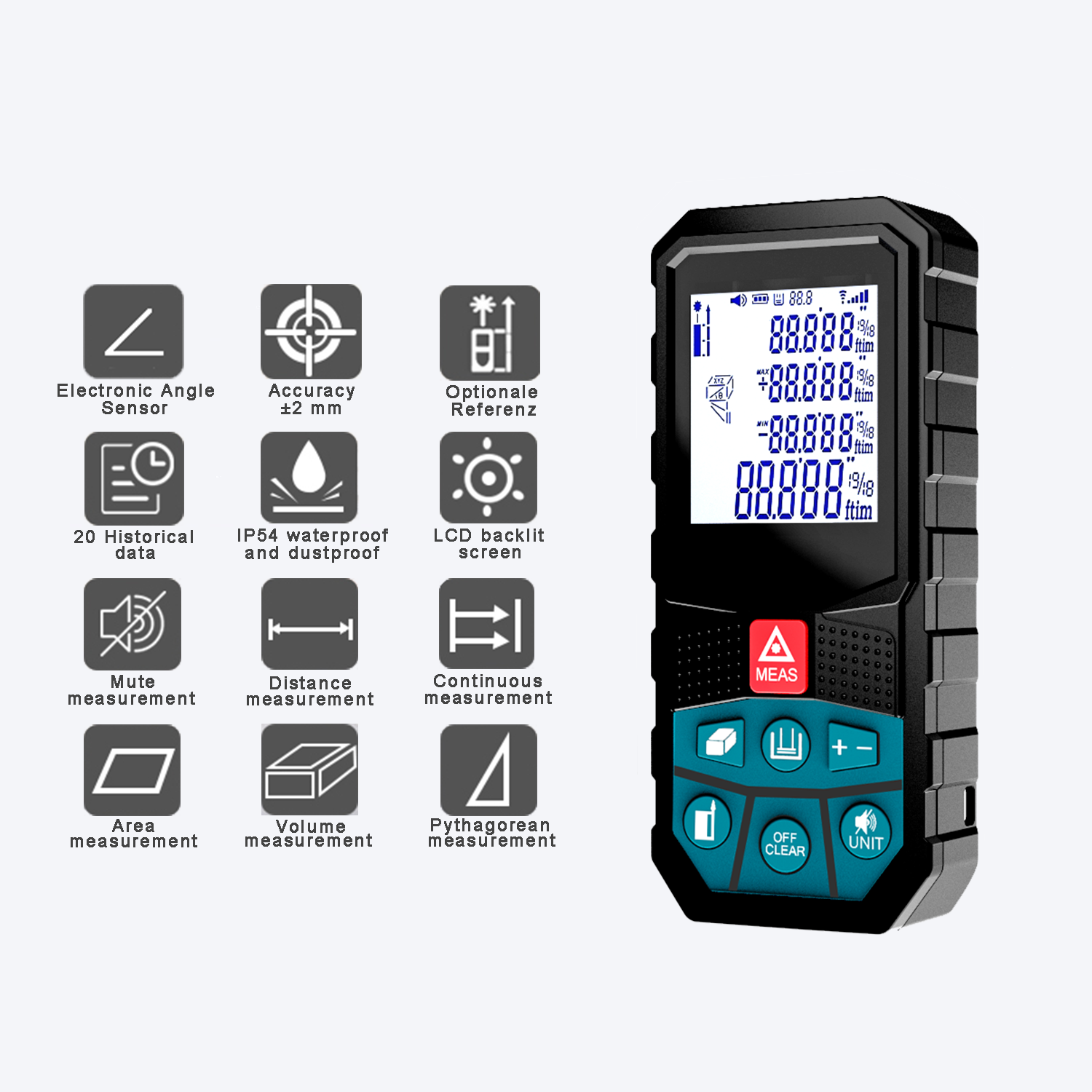 Multifuctions of Laser Distance Meter S8B