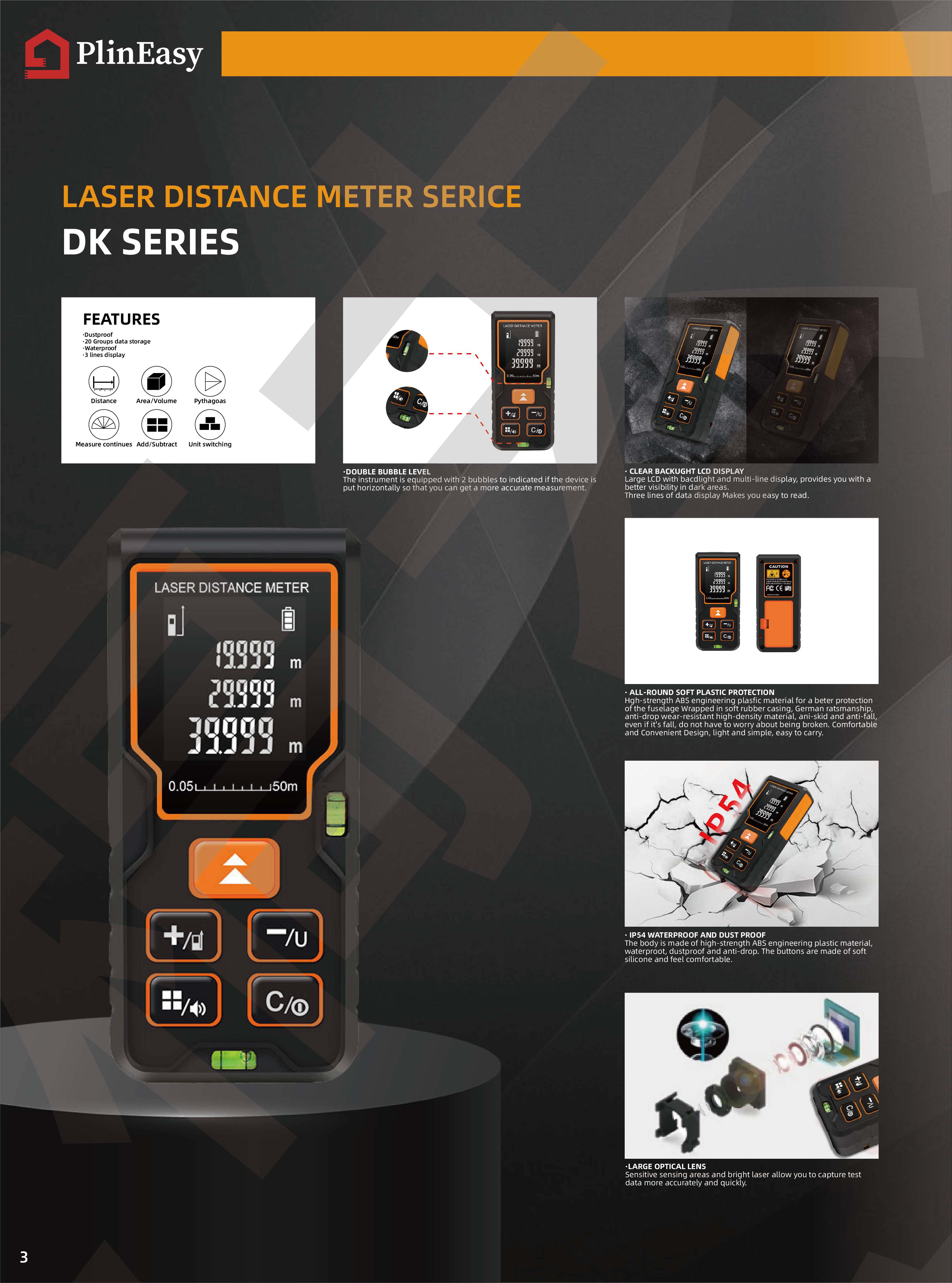 Multifuctions of Laser Distance Meter DK50