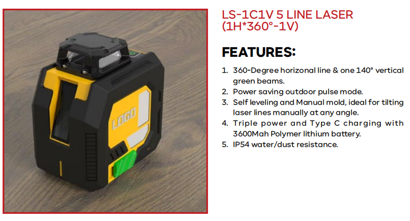 5 line laser level