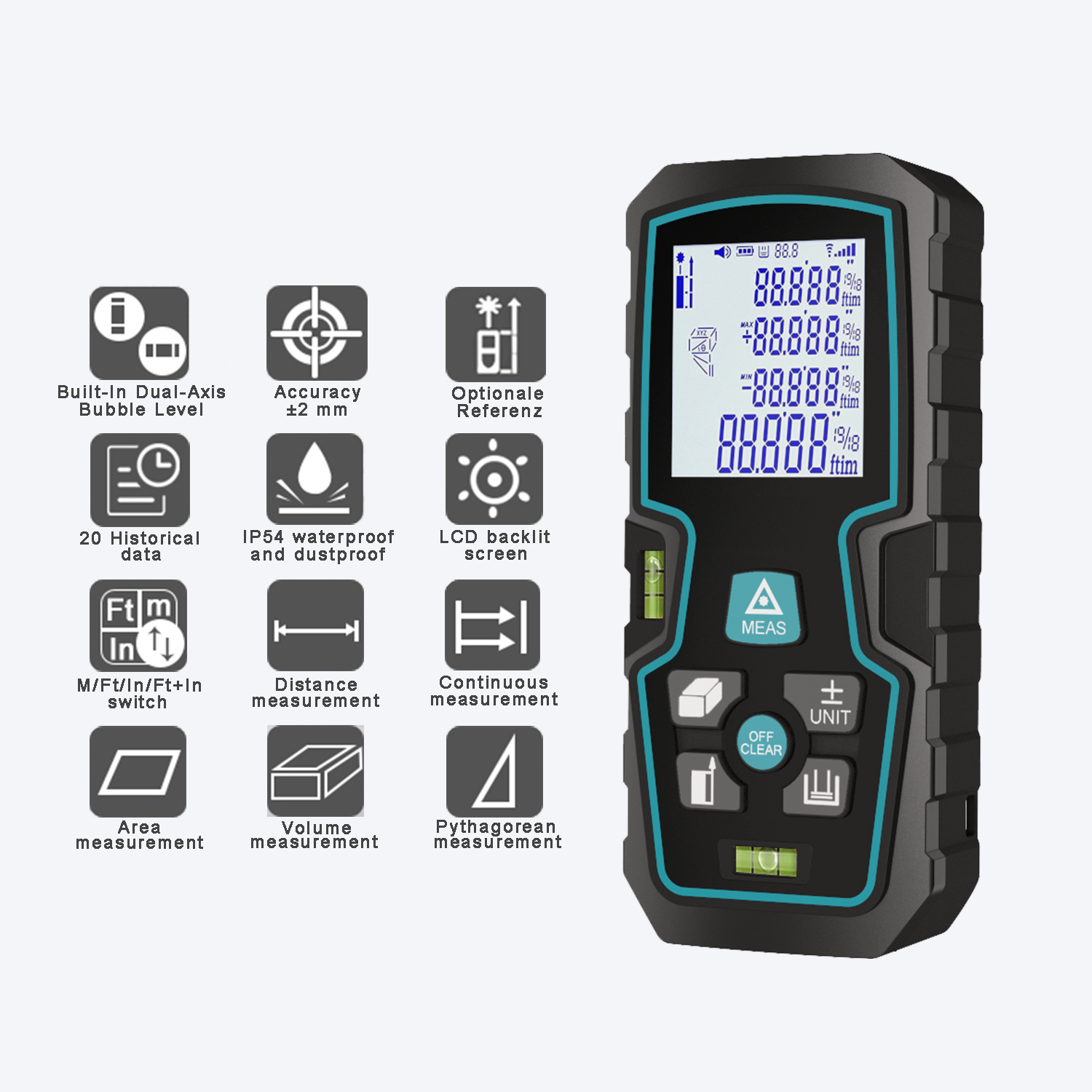 Multifuctions of Laser Distance Meter S8A